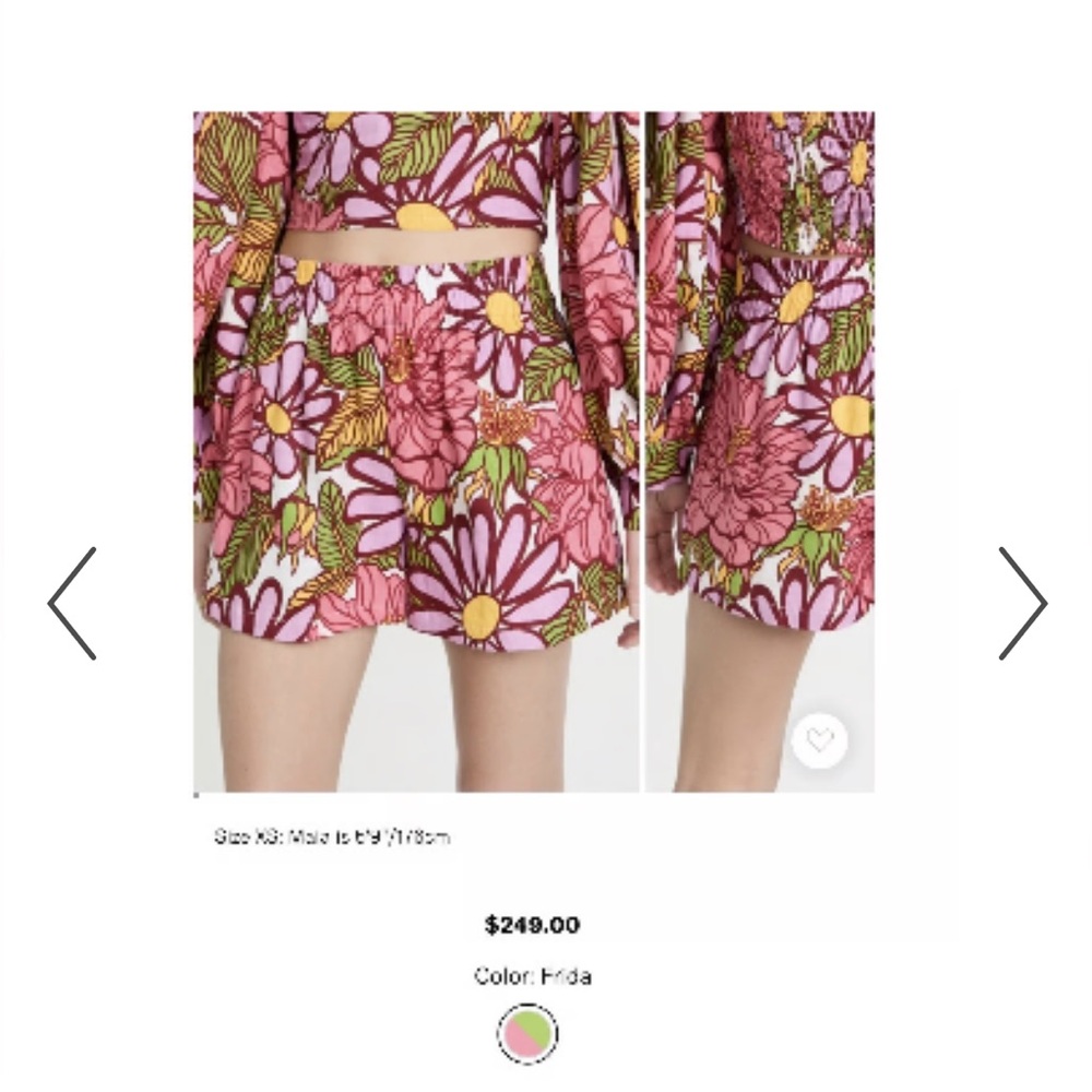 S/W/F Anthropologie Frida Floral Linen Pull On High Rise Shorts linen - Picture 8 of 8